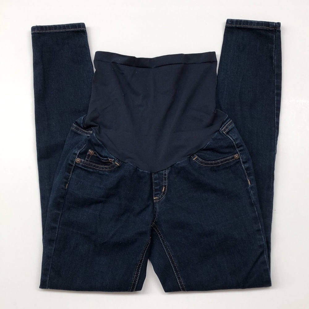 Indigo Blue dark wash maternity skinny jeans